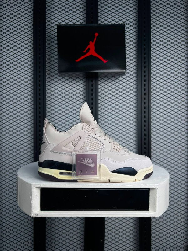Mid-top basketball silhouette in muted lilac and cream