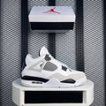 White and black leather high-top with side netting