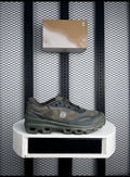 Matte olive technical runner with segmented lug sole