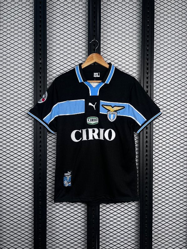 Ribbed knit short-sleeve jersey with sky-blue chest band