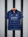 Short-sleeve polo silhouette in navy with horizontal pinstripes