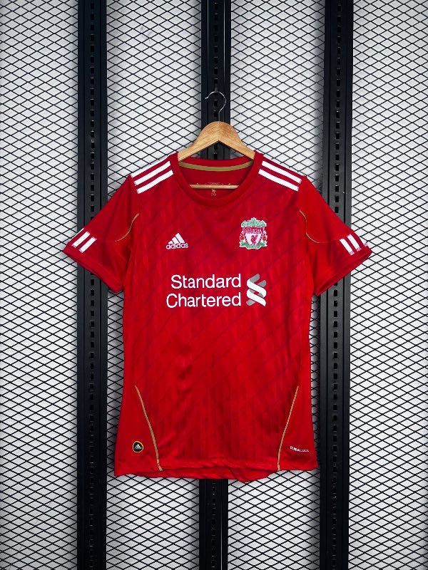 Gold-piped athletic jersey with shoulder stripes in red