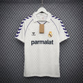Chevron-sleeve retro football jersey with ribbed polo collar