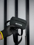 Matte rubberised compact crossbody bag with front flap