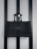 Semi-sheer mesh tote bag in black