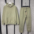 Fleece hoodie and cuffed sweatpants set in sage