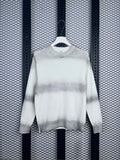 Metal bar detail ombré striped knit sweater