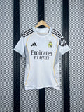 White short-sleeve jersey with yellow and navy trim