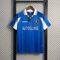Collared athletic jersey in royal blue with white panels