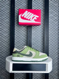 Cup-sole low trainer in sage green and oatmeal