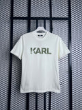 Cream cotton crewneck t-shirt with chest graphic