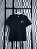 Pink chest-print graphic cotton crewneck in black